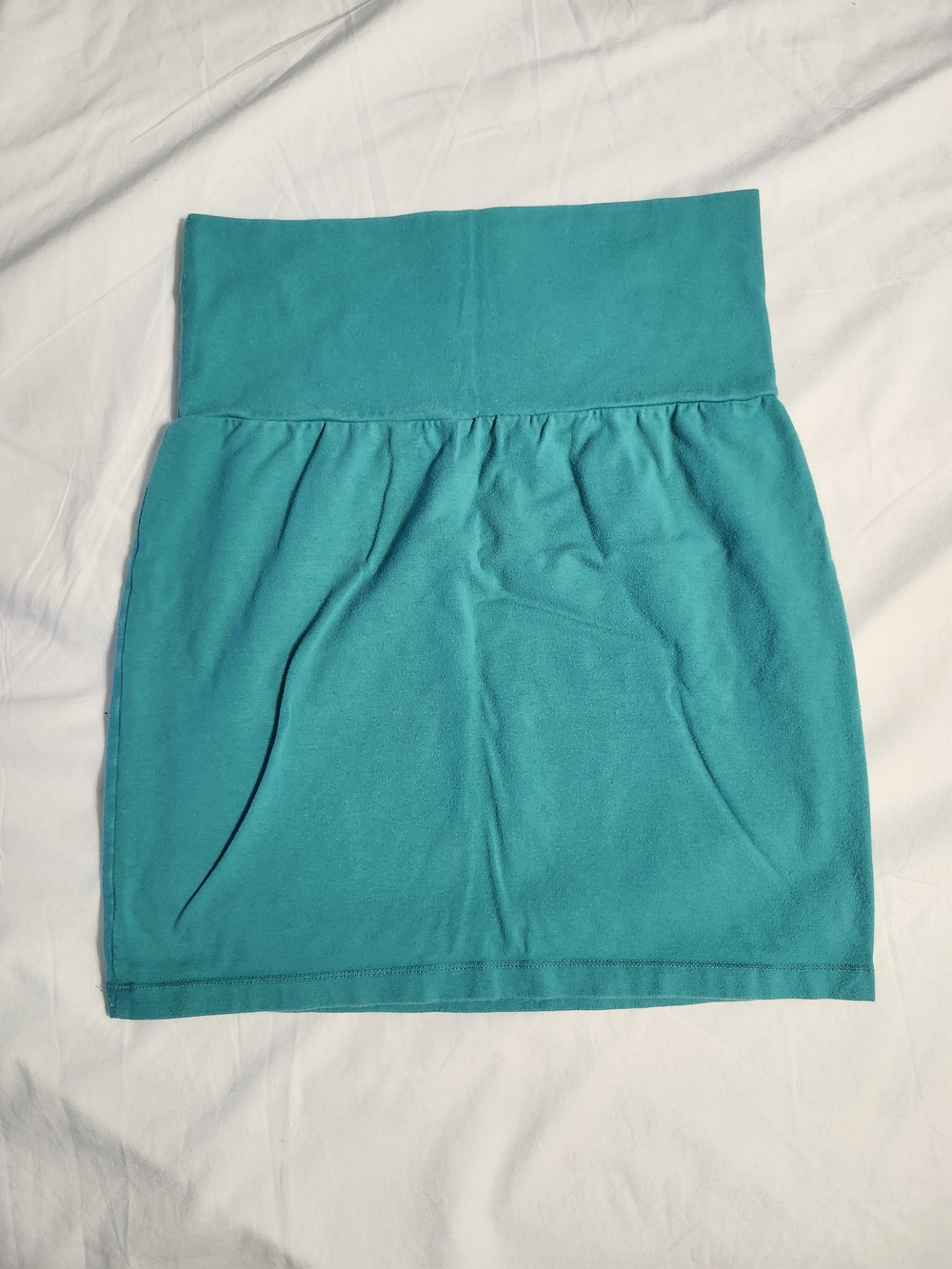 Turquoise Stretch Tube Skirt - Women